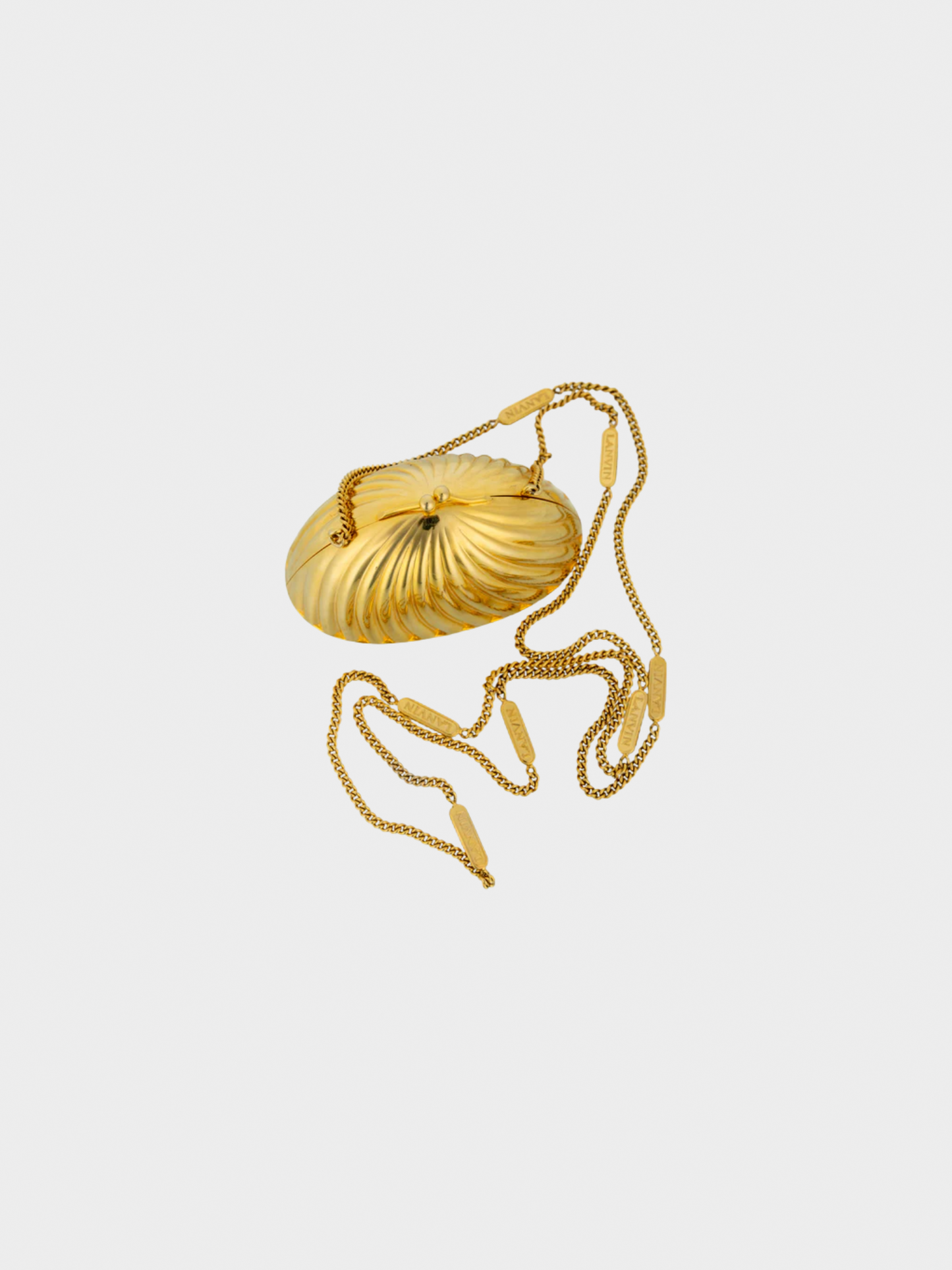 Lanvin 1980s Gold Shell Minaudière Bag