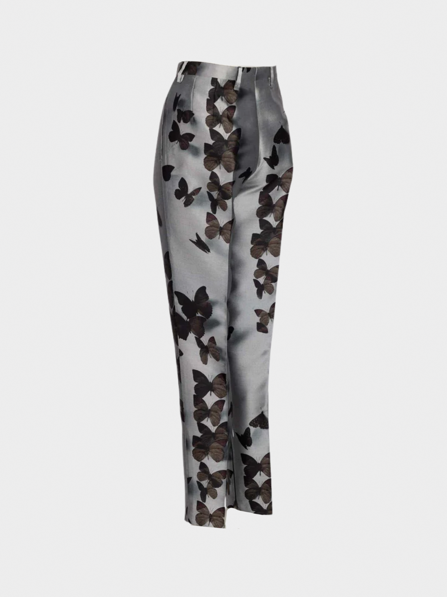Lanvin FW 2013 Silver Silk Butterfly Pants