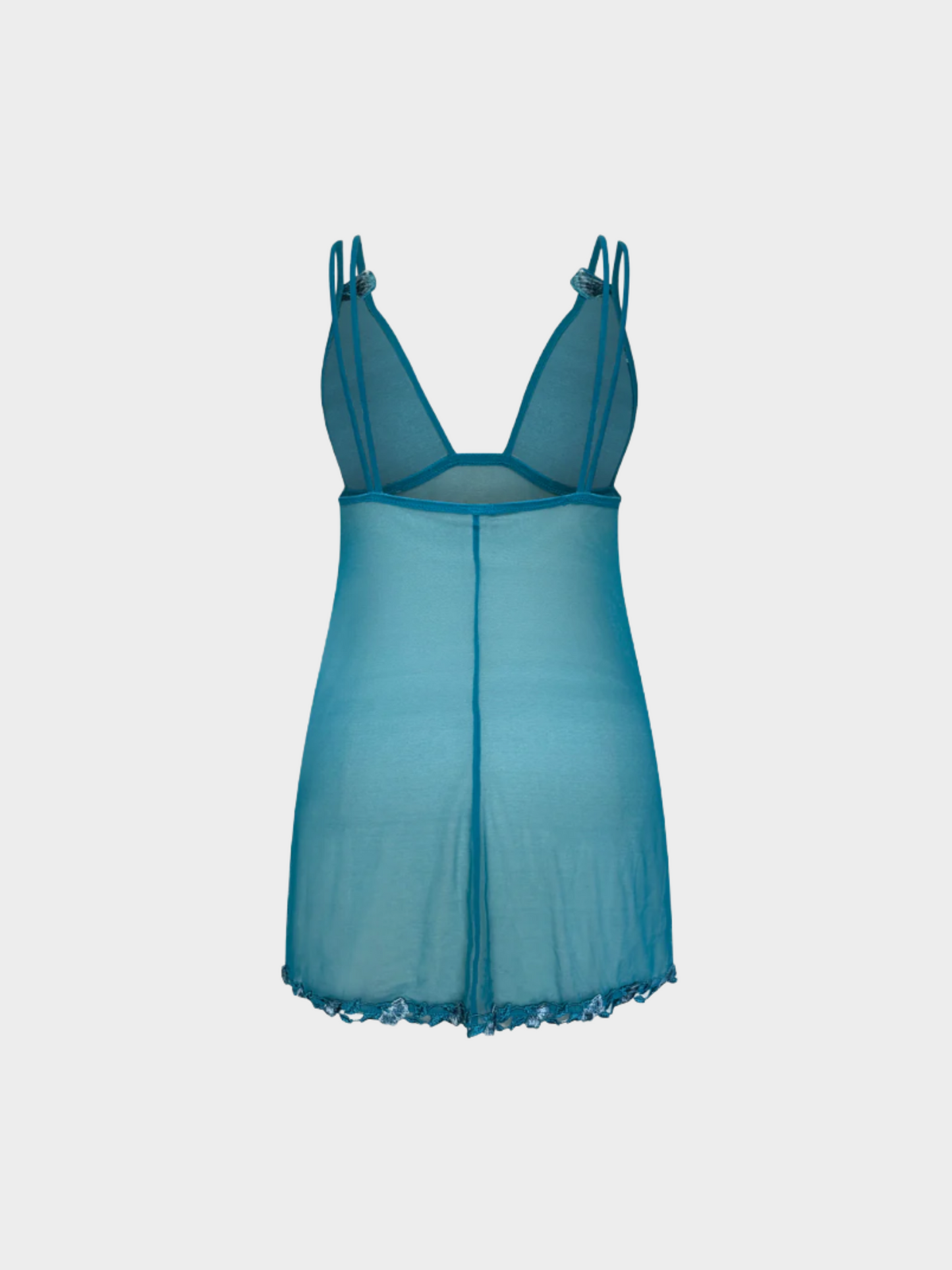 La Perla 2000s Turquoise Floral Applique Night Dress