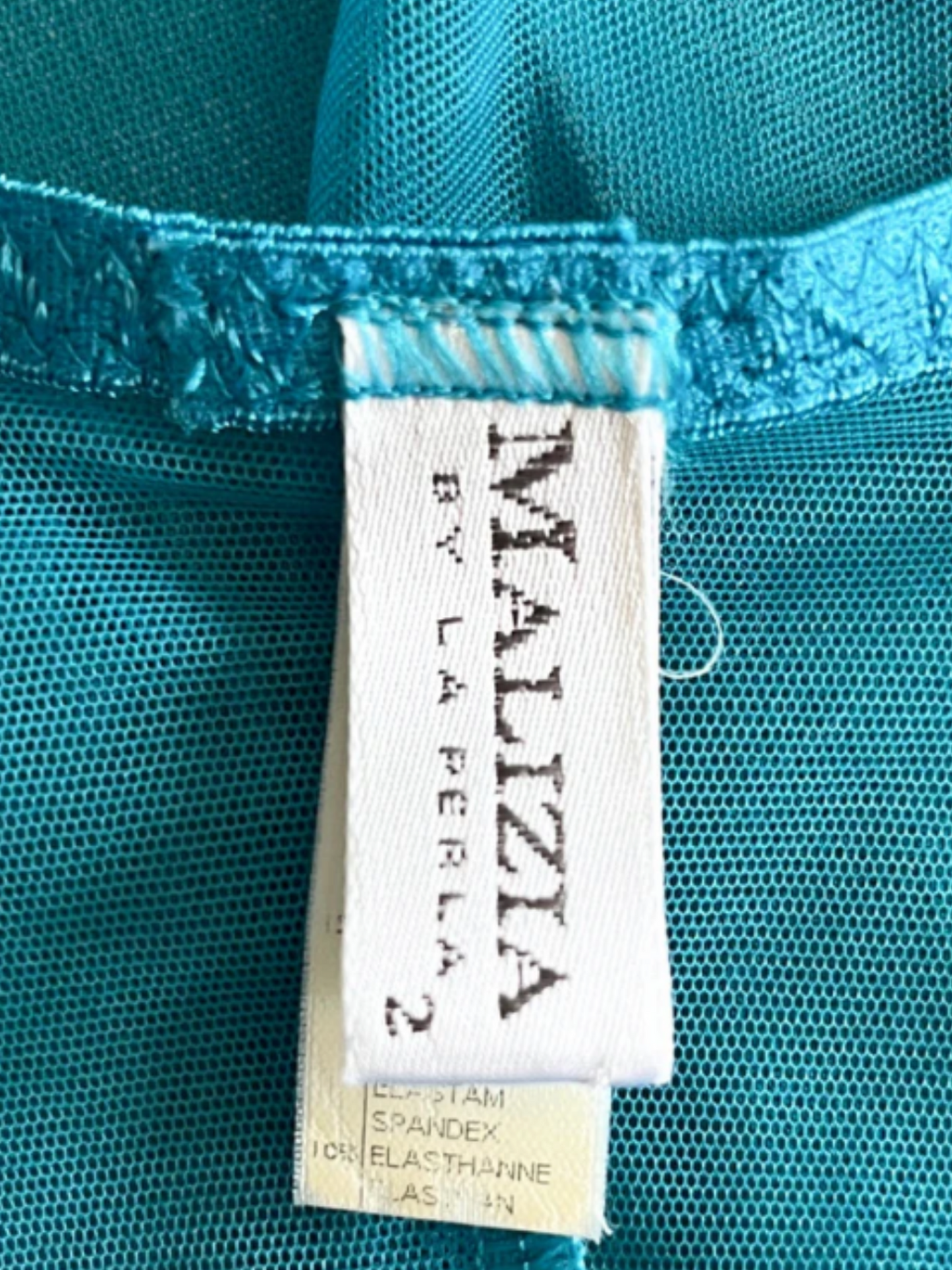 La Perla 2000s Turquoise Floral Applique Night Dress
