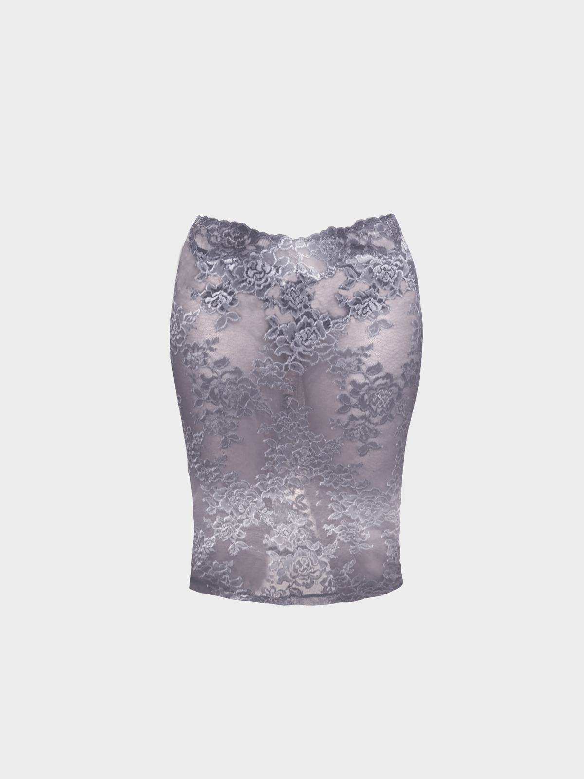 La Perla 2000s Blue-Gray Lace Pencil Skirt