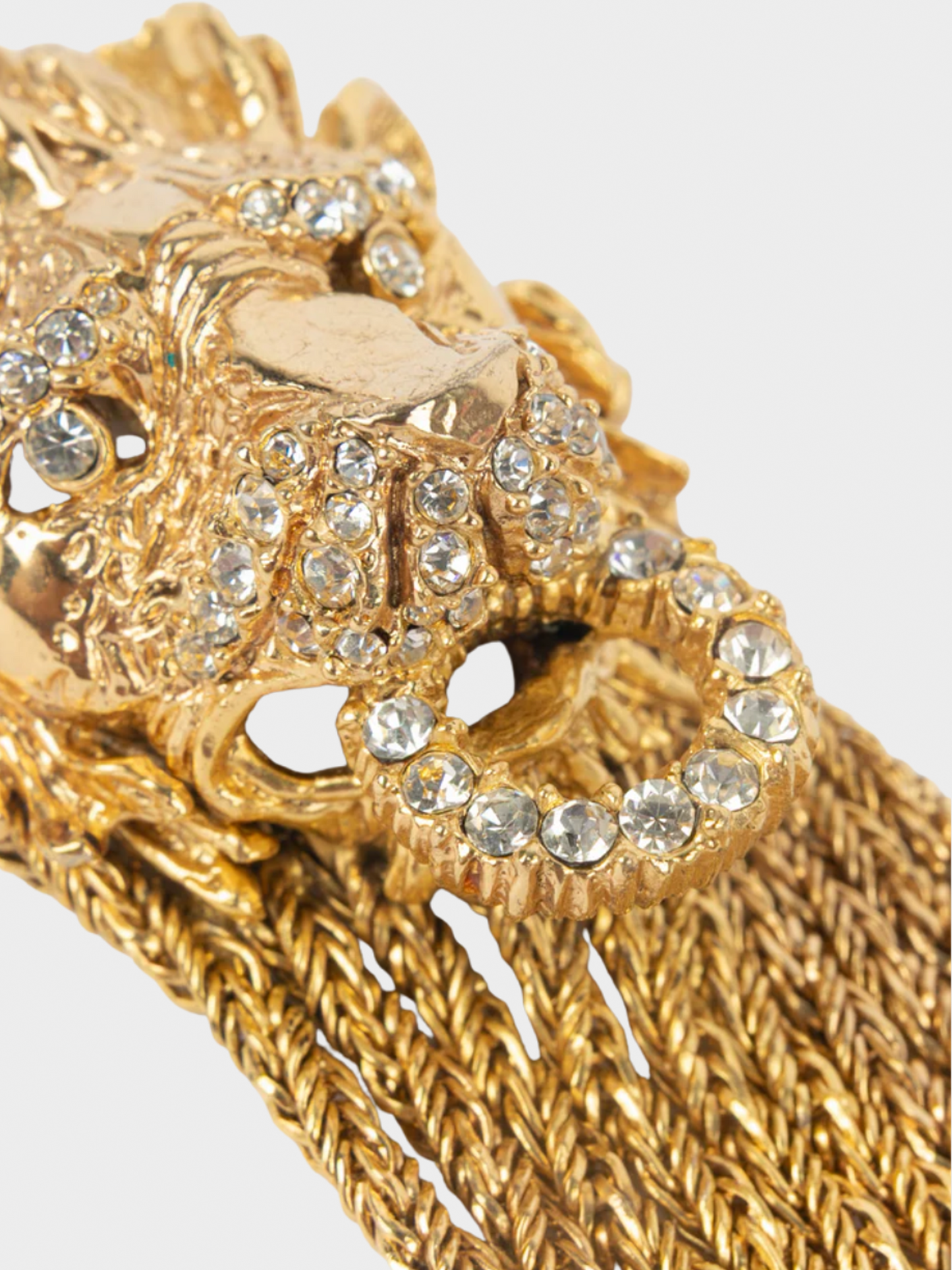 Christian Dior 1970s Gold Lion Head Necklace