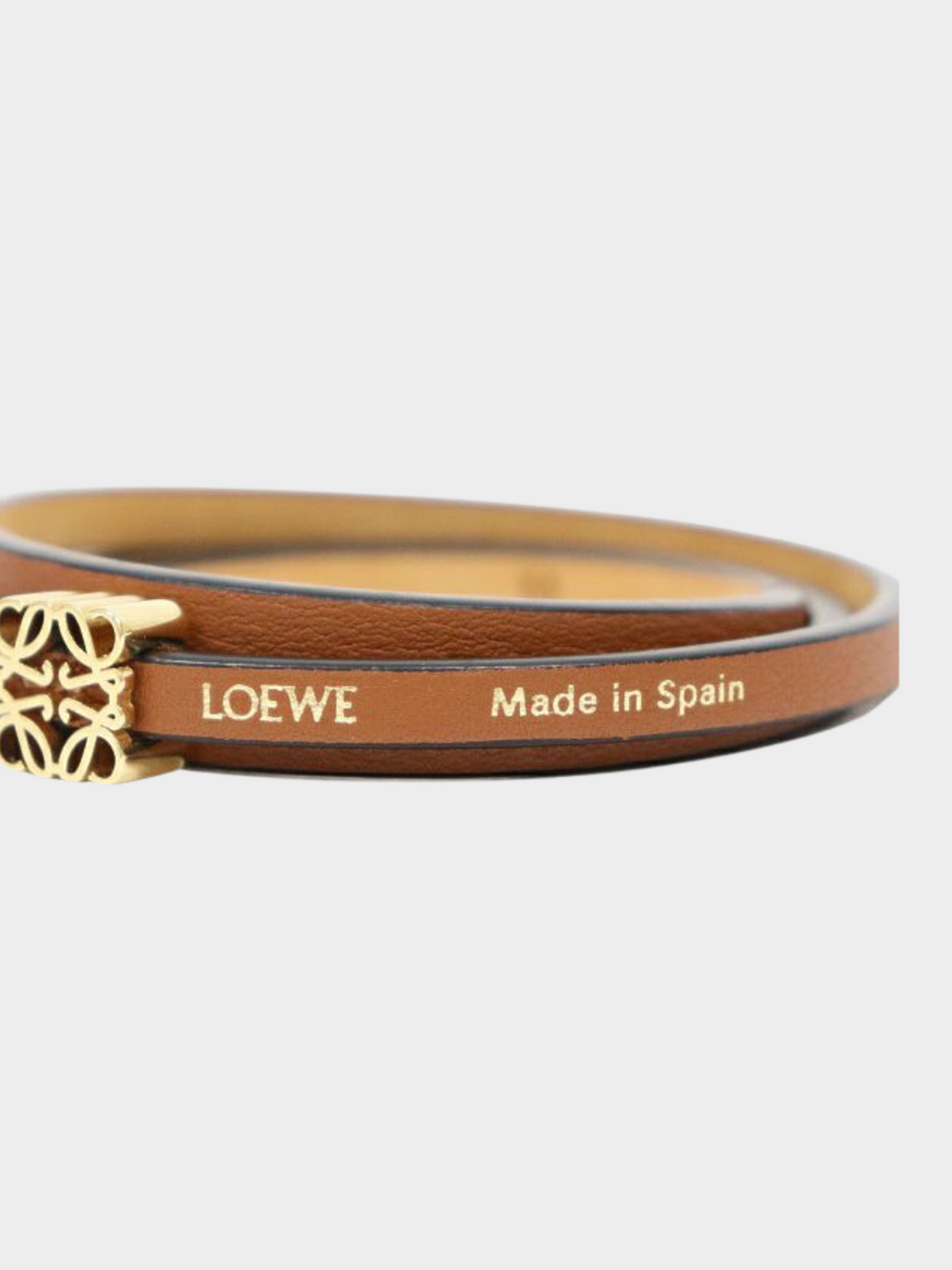 Loewe 2020s Brown Anagram Leather Bracelet