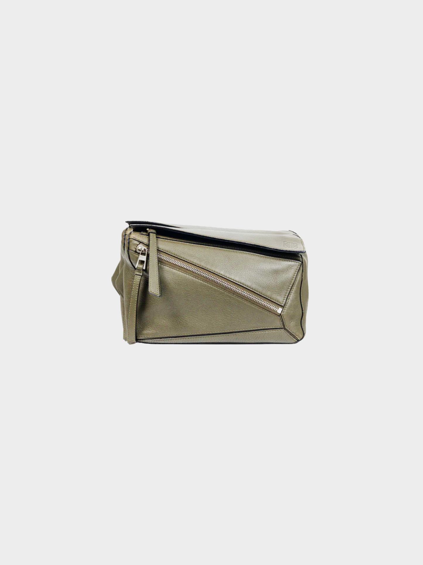 Loewe 2010s Puzzle Khaki Green Classic Calfskin Bumbag