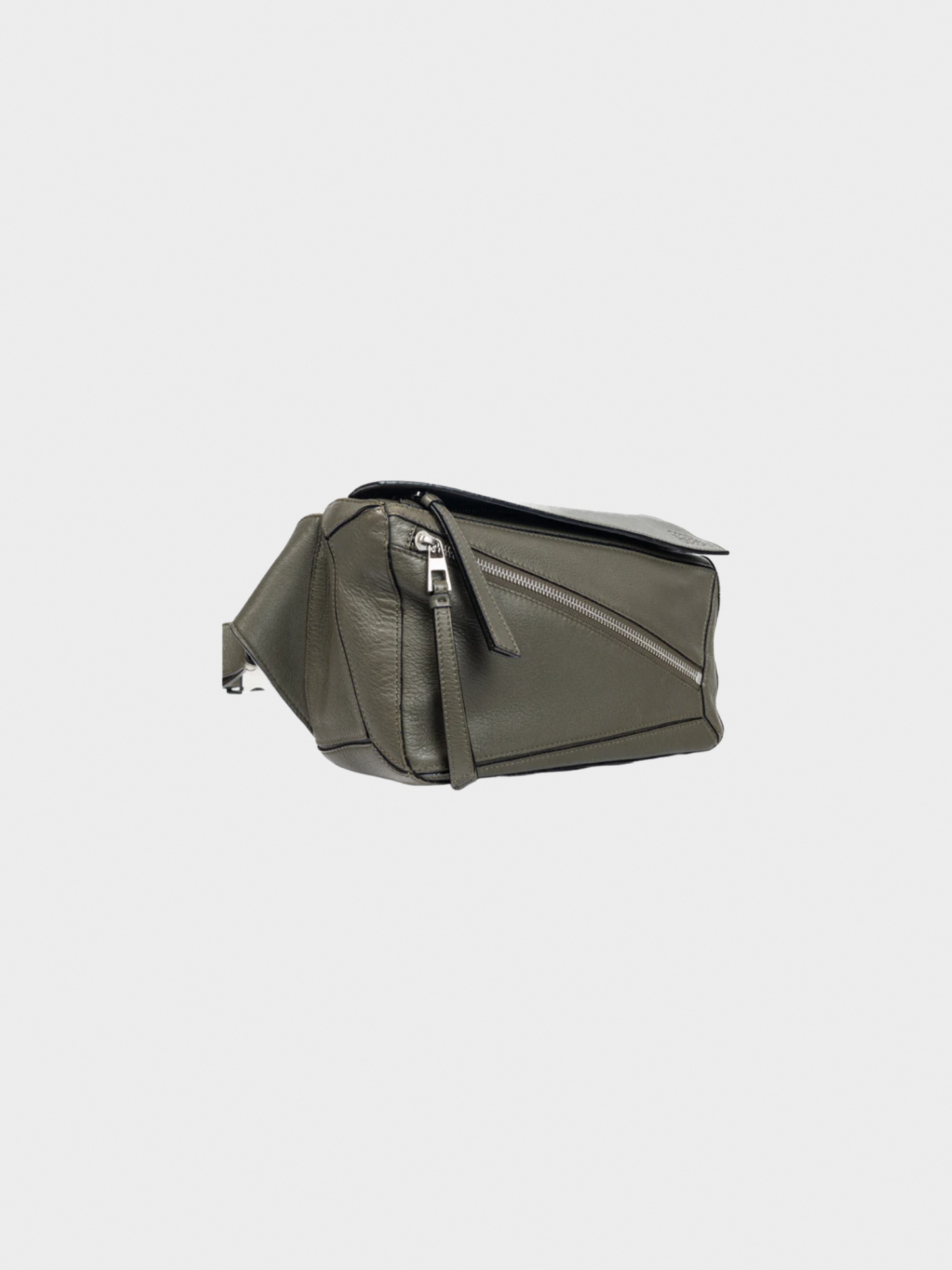 Loewe 2010s Puzzle Khaki Green Classic Calfskin Bumbag