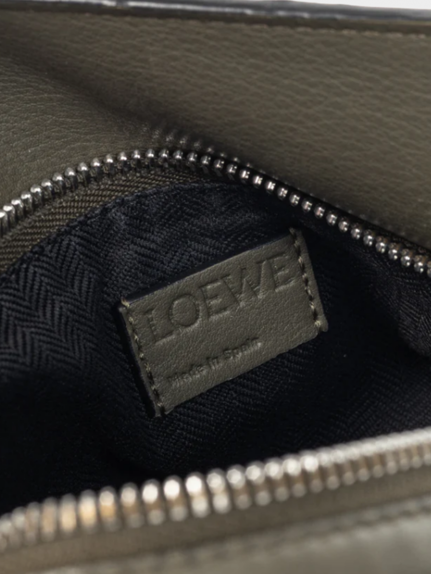 Loewe 2010s Puzzle Khaki Green Classic Calfskin Bumbag
