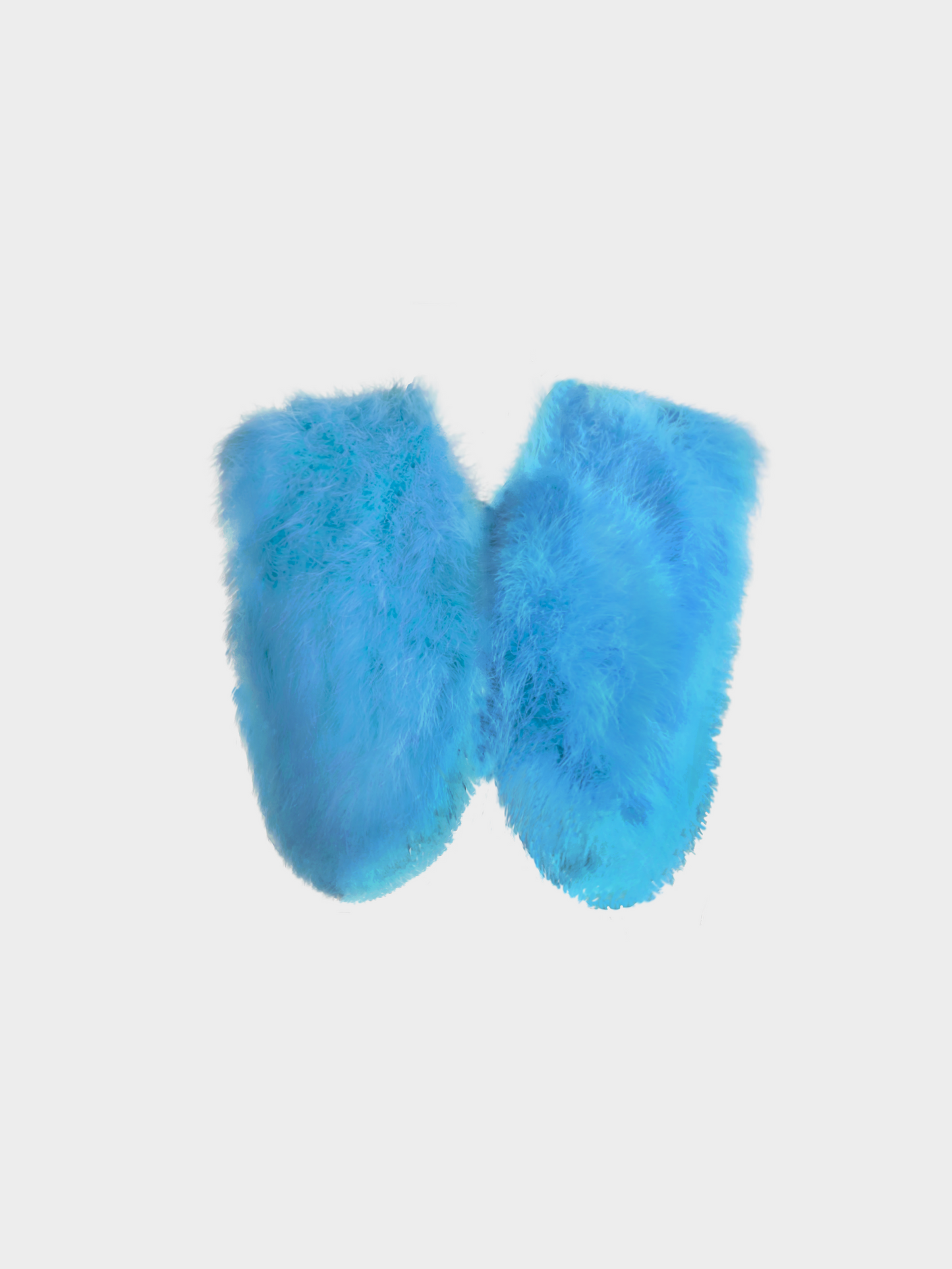 Loris Azzaro 1990s Light Bright Blue Swan Feather Cropped Vest