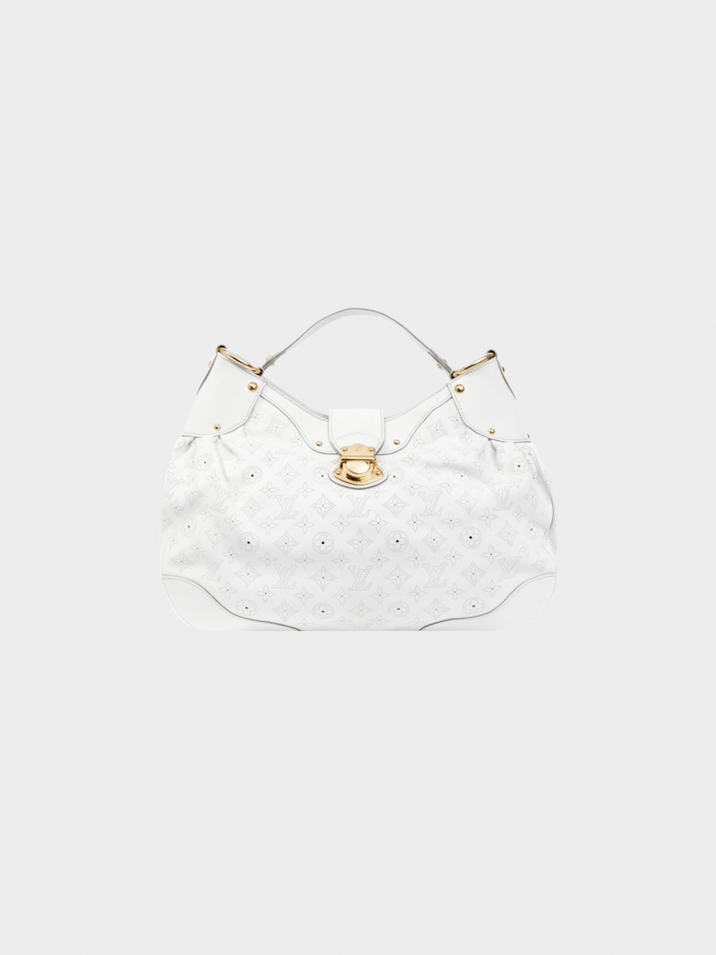 Louis Vuitton 2009 Solar GM White Mahina Perforated Leather Hobo