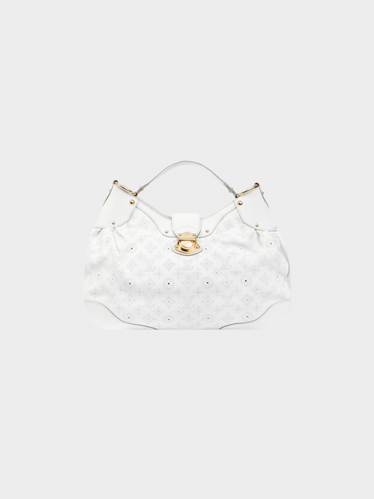 Louis Vuitton 2009 Solar GM White Mahina Perforated Leather Hobo