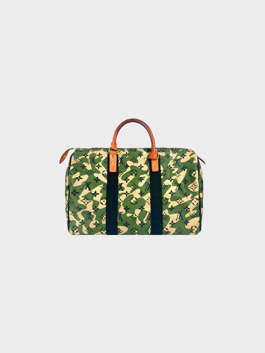 Louis Vuitton x Takashi Murakami 2008 Monogram Fleurage Speedy 35 Mini Boston Bag