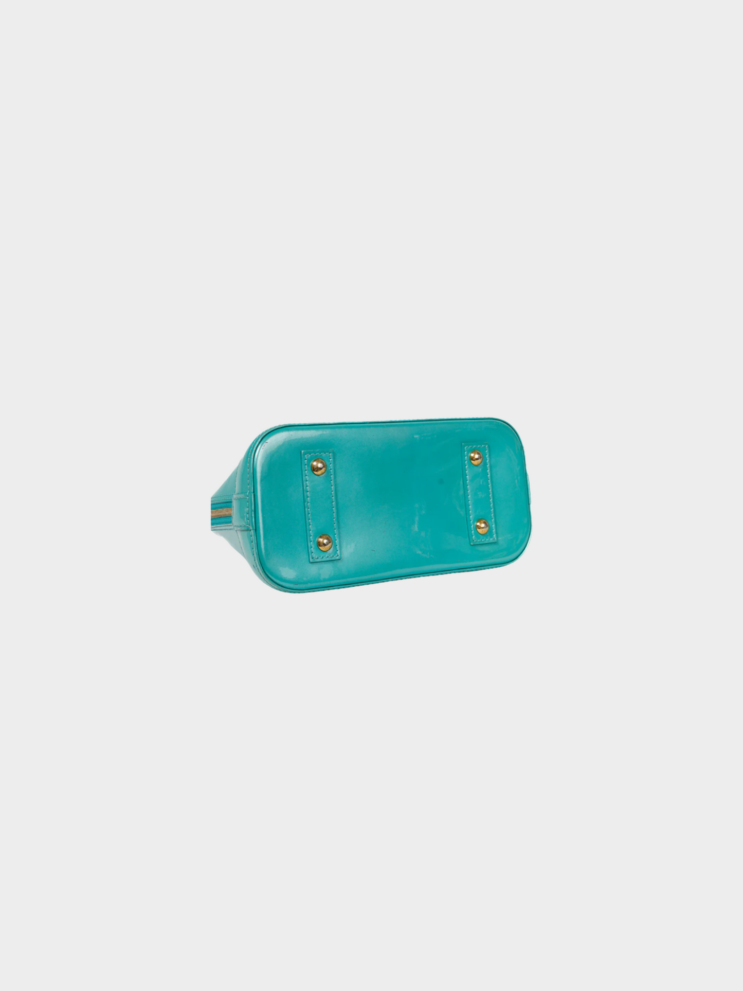 Louis Vuitton 2010s Turquoise Alma BB Turquoise Monogram Vernis Bag