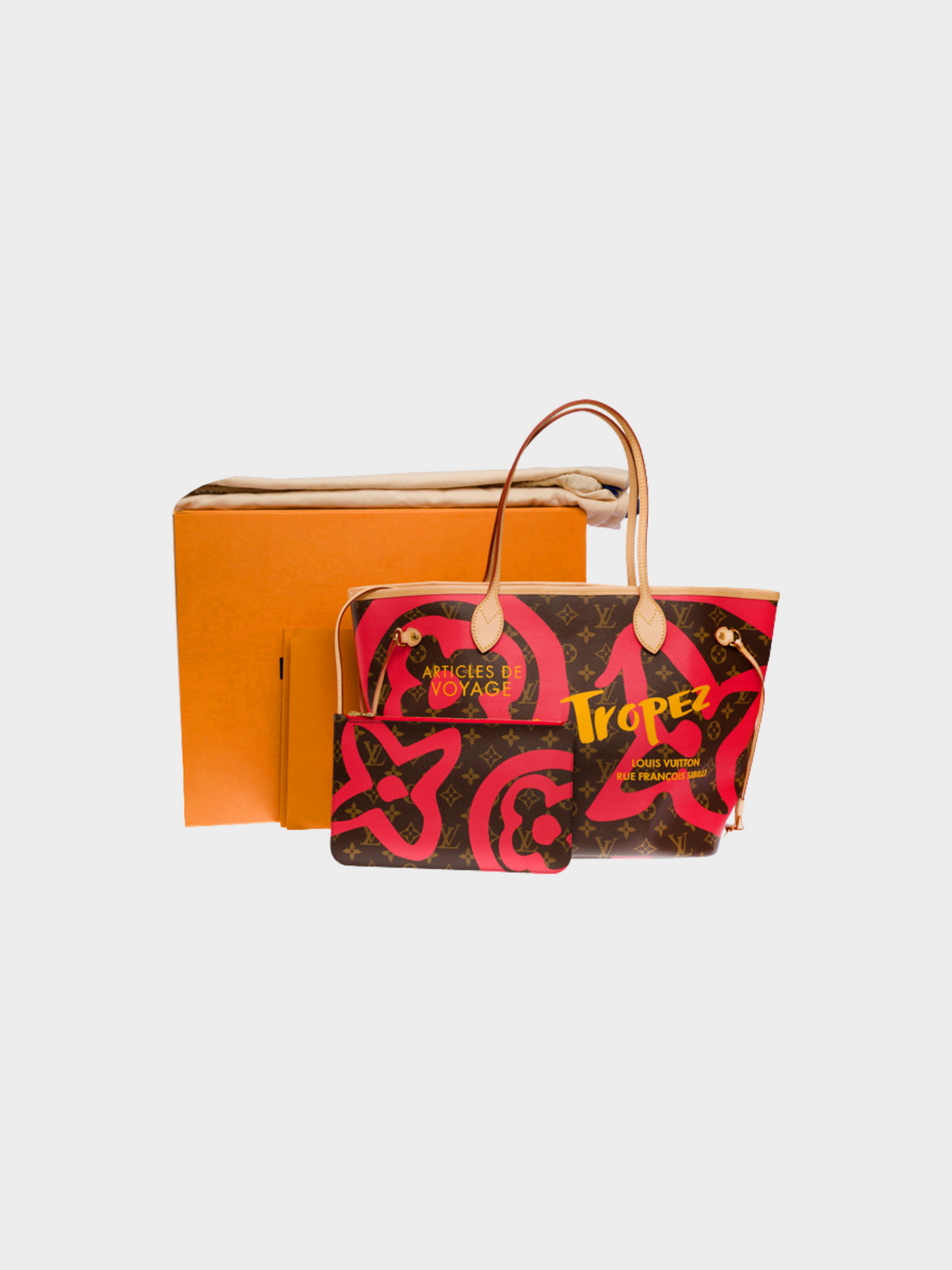 Louis Vuitton 2007  Brown Monogram Canvas Saint Tropez Neverfull MM Tote Bag