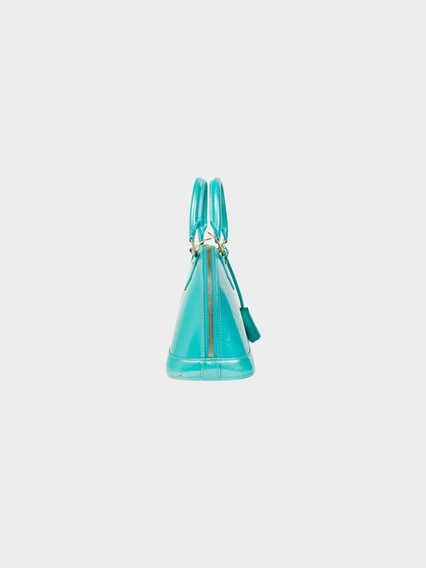 Louis Vuitton 2010s Turquoise Alma BB Turquoise Monogram Vernis Bag