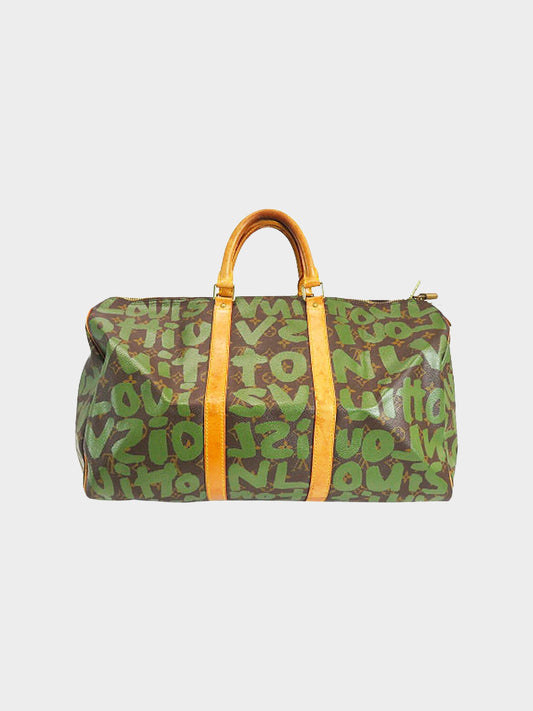 Louis Vuitton 2001 Stephen Sprouse Khaki Graffiti Duffle