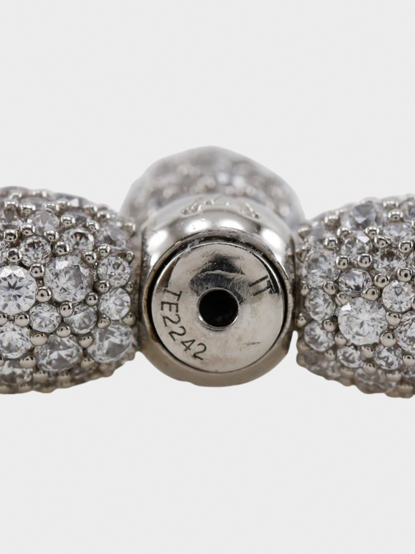 Louis Vuitton 2020s Silver Rhinestone Logo Earrings