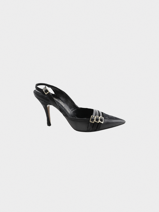 Louis Vuitton 2000s Black Monogram Stiletto Pumps