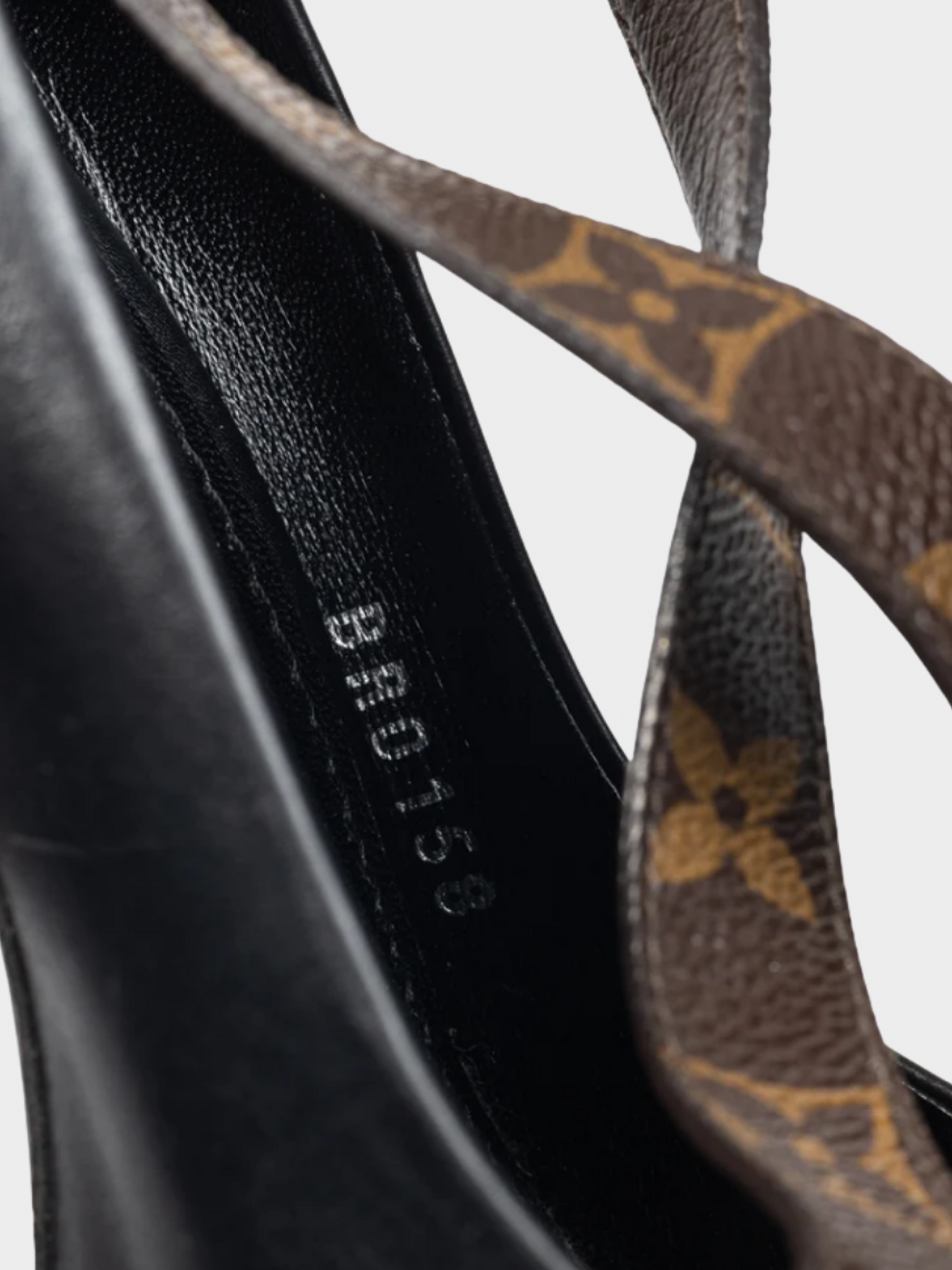 Louis Vuitton 2018 Matchmake Black Leather & Monogram Canvas Crossover Pumps