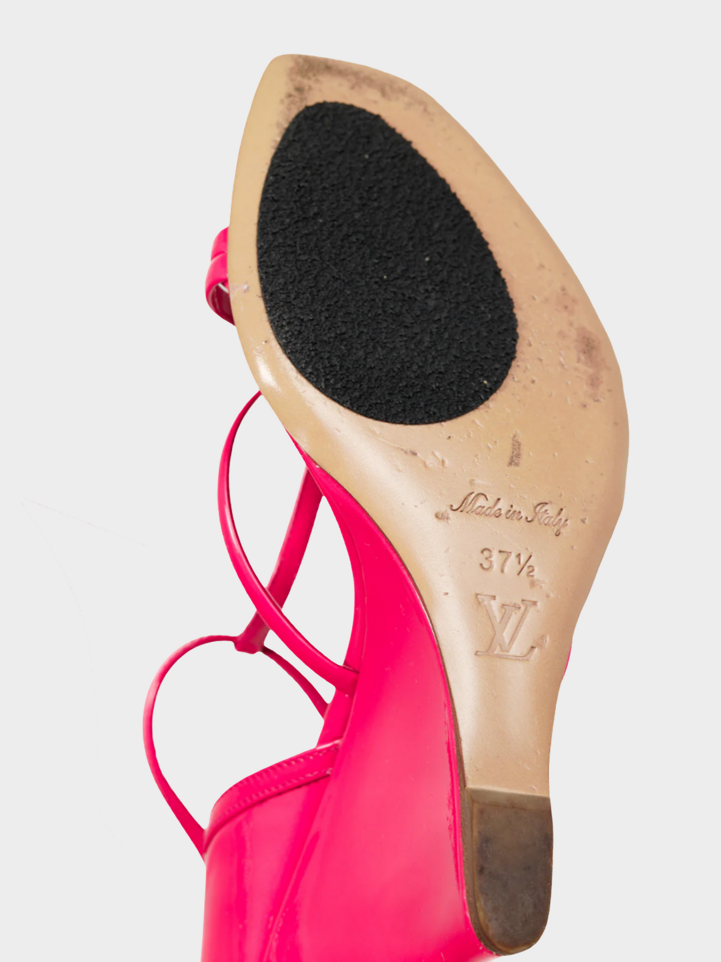 Louis Vuitton SS 2009 Rose Pink Patent T-Strap Wedge Sandals