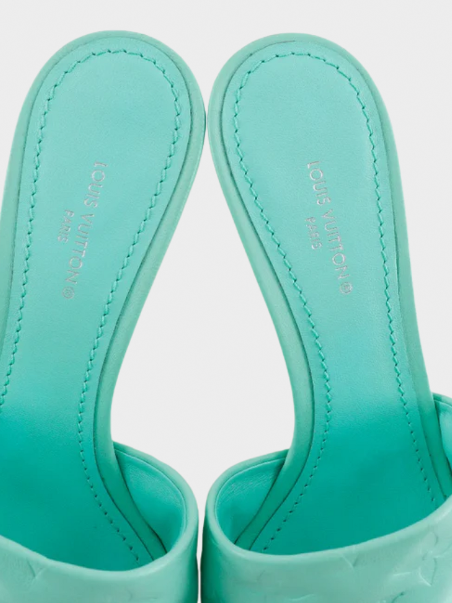 Louis Vuitton 2020s Teal Revival Kitten Mule