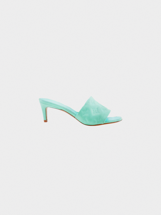 Louis Vuitton 2020s Teal Revival Kitten Mule