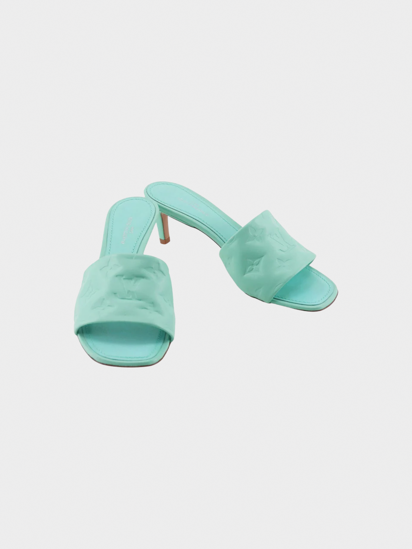 Louis Vuitton 2020s Teal Revival Kitten Mule