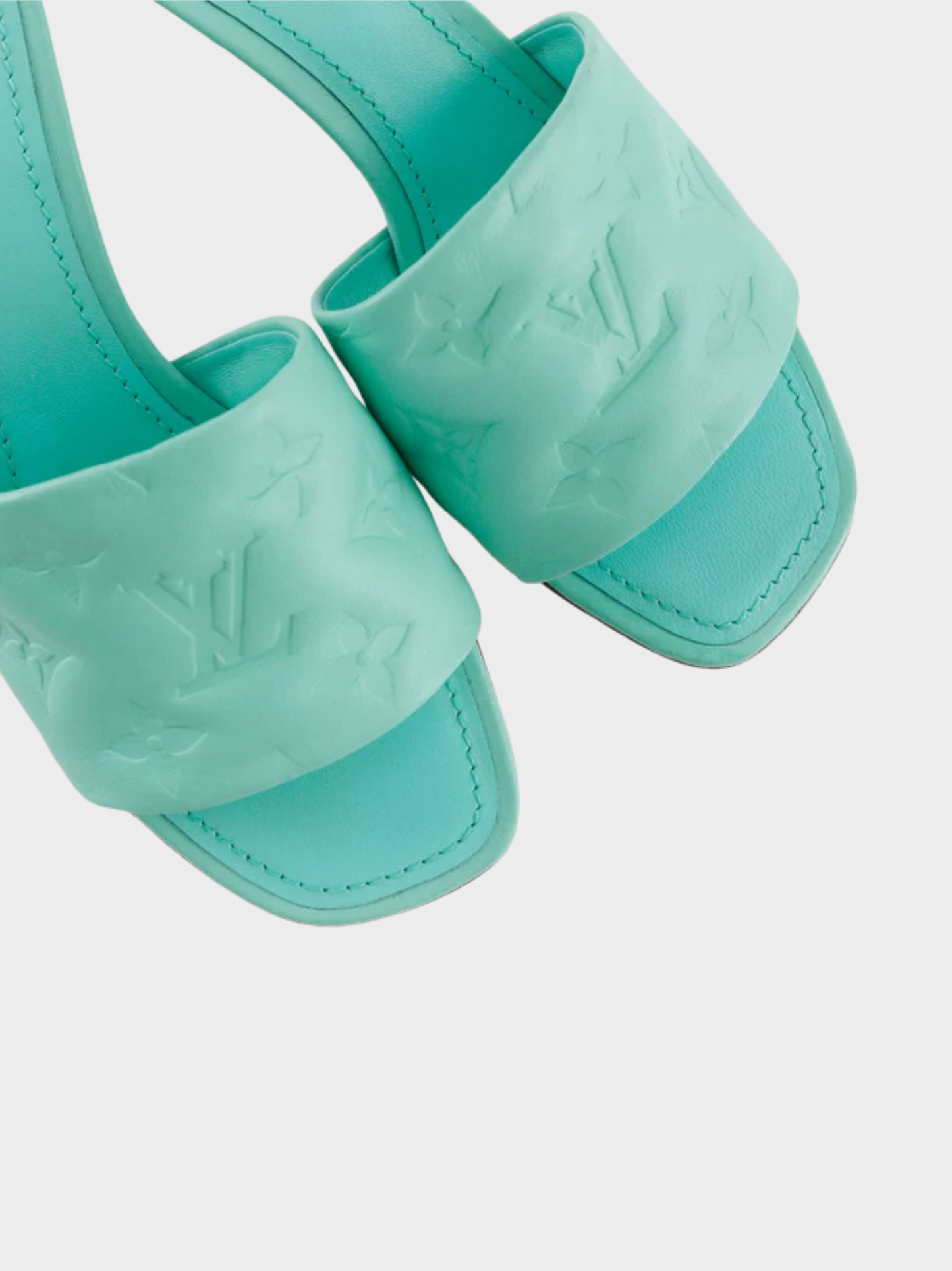 Louis Vuitton 2020s Teal Revival Kitten Mule