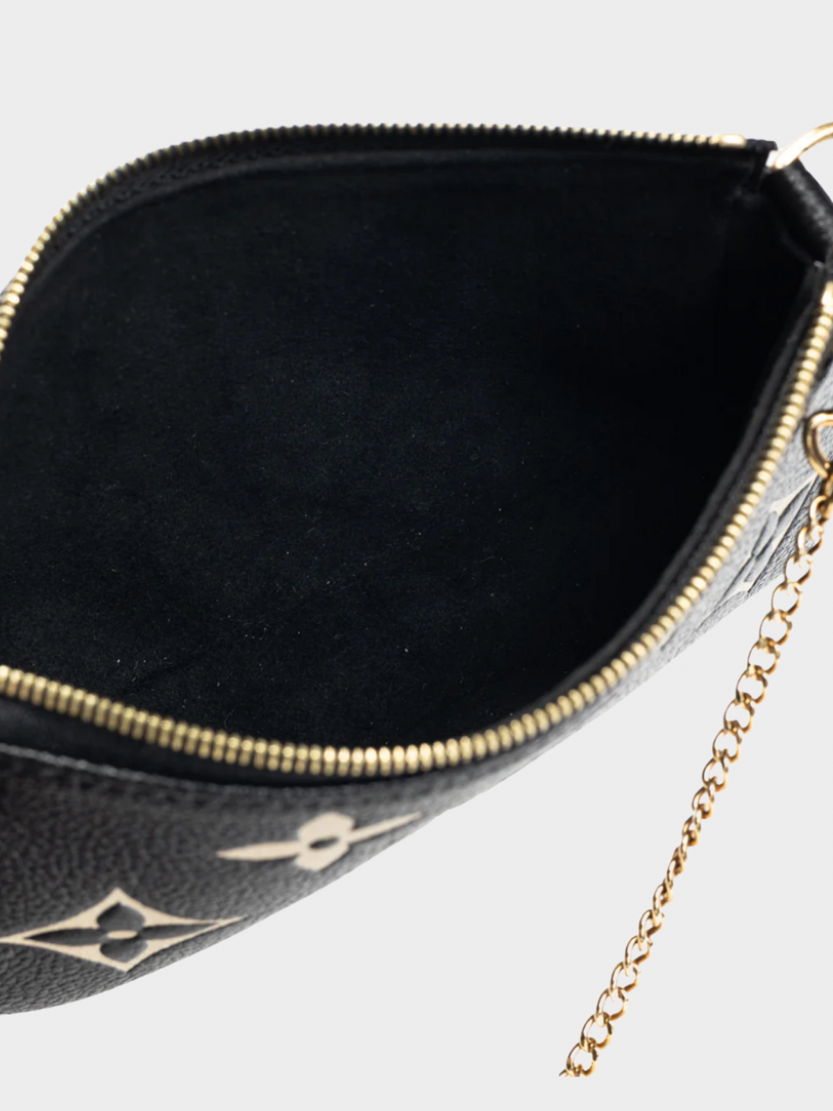 Louis Vuitton 2010s Mini Pochette Accessoires Black Monogram Empreinte Giant Pouch