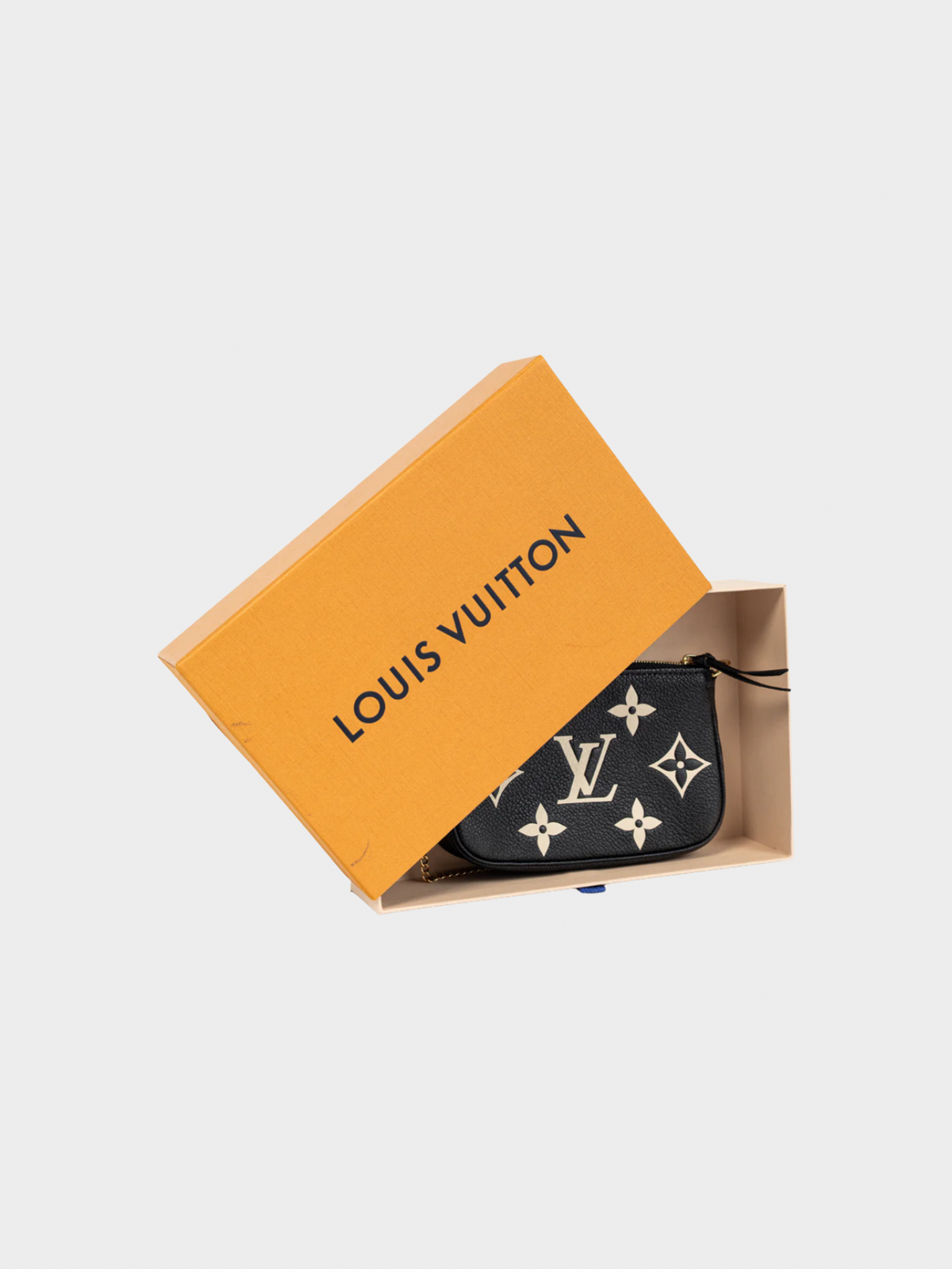 Louis Vuitton 2010s Mini Pochette Accessoires Black Monogram Empreinte Giant Pouch