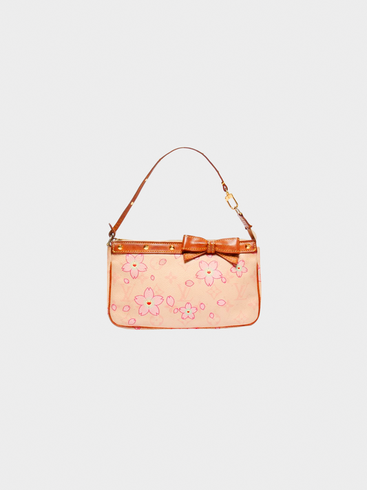 Louis Vuitton x Takashi Murakami  2003 Limited Edition Pink Cherry Blossom Accessories Pochette Bag