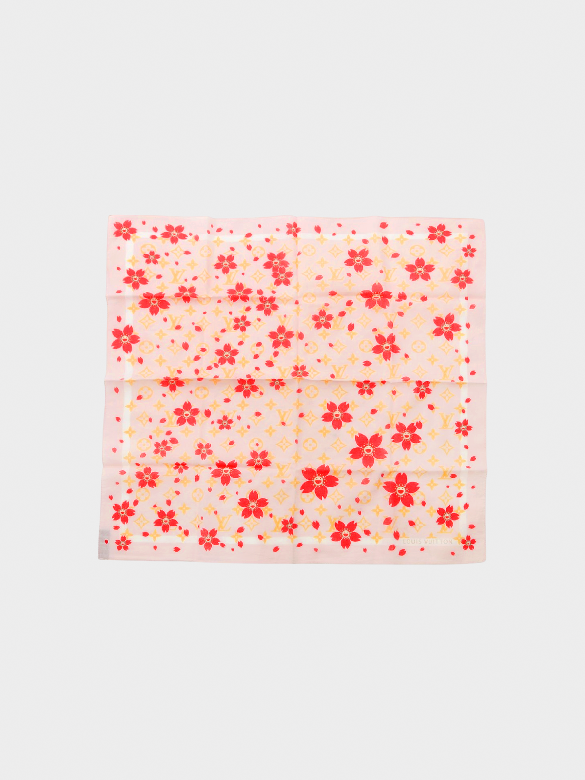 Louis Vuitton x Takashi Murakami 2003 Pink Cherry Blossom Monogram Scarf
