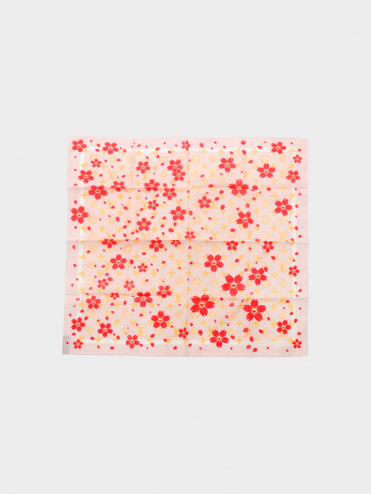 Louis Vuitton x Takashi Murakami 2003 Pink Cherry Blossom Monogram Scarf