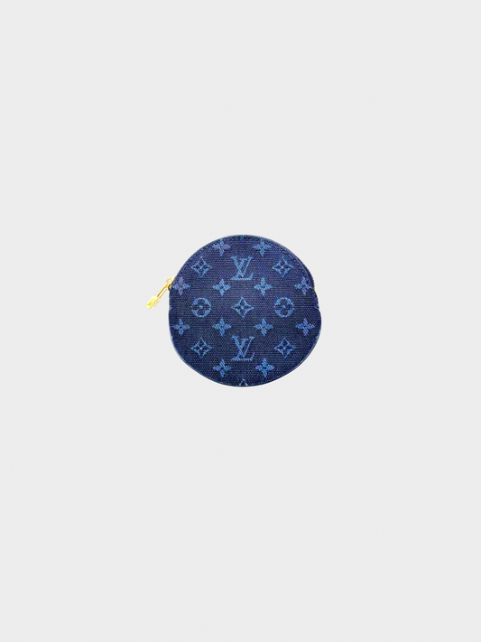 Louis Vuitton 2003 Monogram Denim Circle Bag Pouch