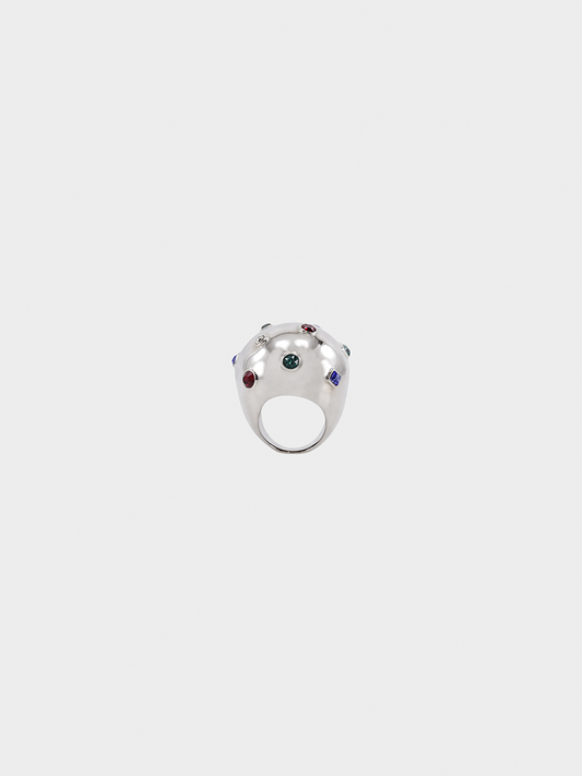 Louis Vuitton 1980s Silver Planet Cocktail Ring