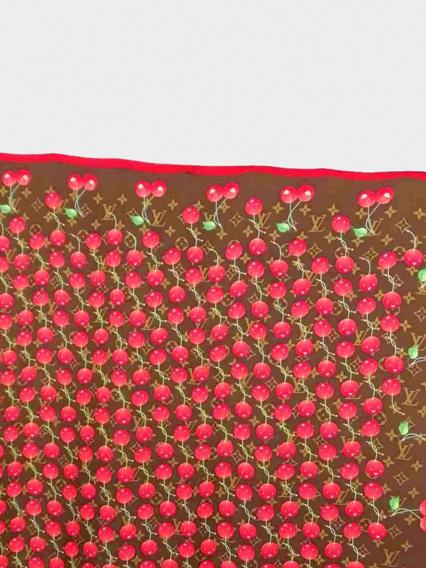 Louis Vuitton x Takashi Murakami 2005 Cherry print Monogram Silk Scarf