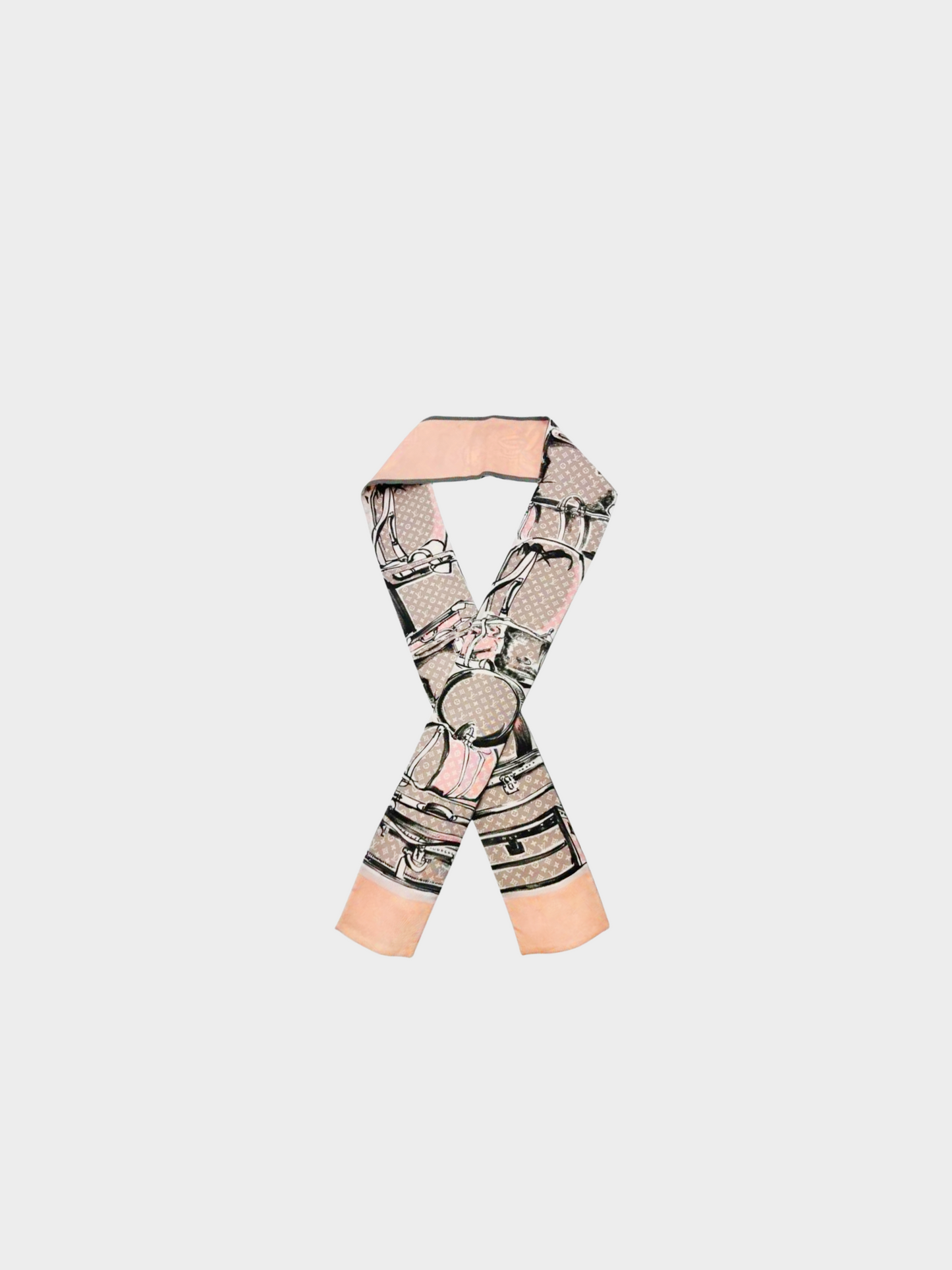 Louis Vuitton 2010s Light Pink Graphic Printed Bandeau Scarf