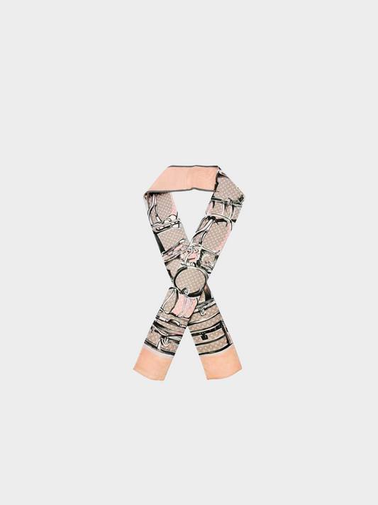 Louis Vuitton 2010s Light Pink Graphic Printed Bandeau Scarf