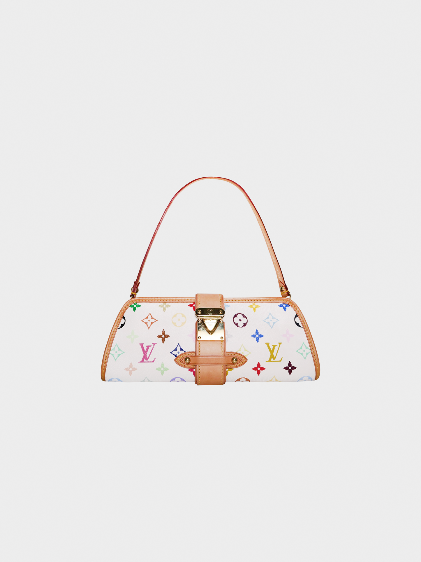 Louis Vuitton x Takashi Murakami 2003 White Monogram Multicolore Shirley Bag