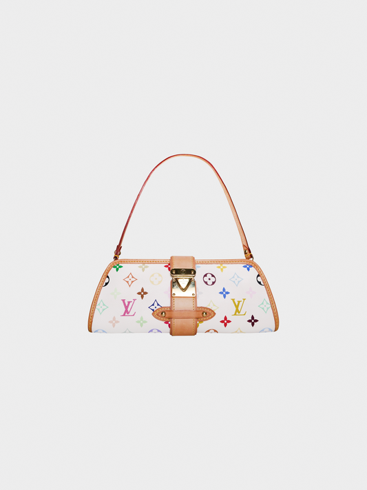 Louis Vuitton x Takashi Murakami 2003 White Monogram Multicolore Shirley Bag