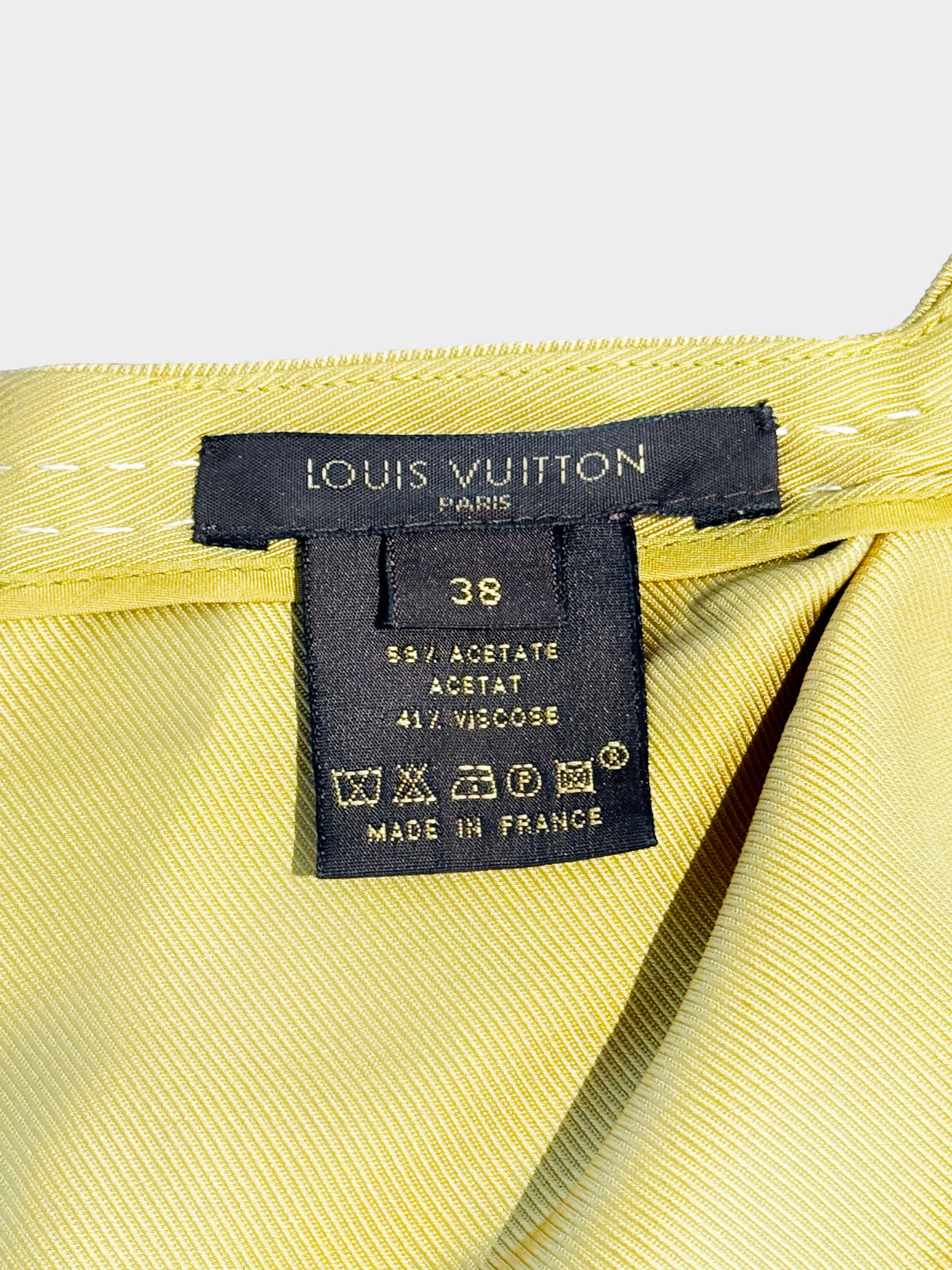 Louis Vuitton SS 2004 Gold Acetate Blend Corset Style Velvet Lace-up Top