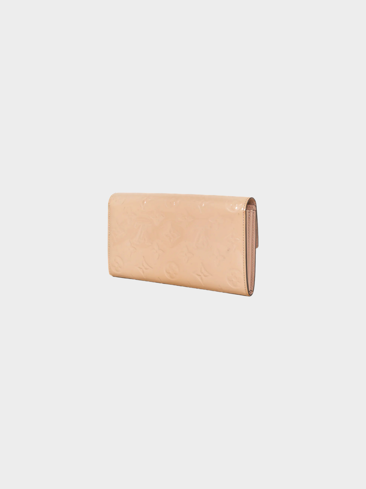 Louis Vuitton 2000s Sarah Beige Poudre Monogram Vernis Leather Wallet
