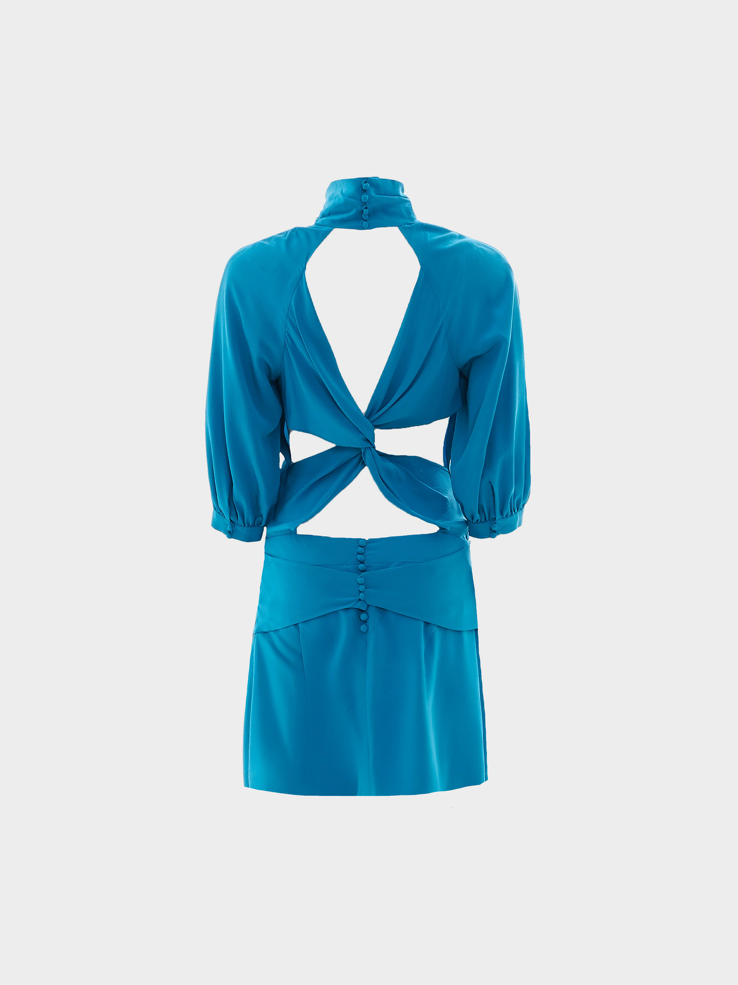 Louis Vuitton by Marc Jacobs SS 2004 Blue Cut Out Mini Silky Dress