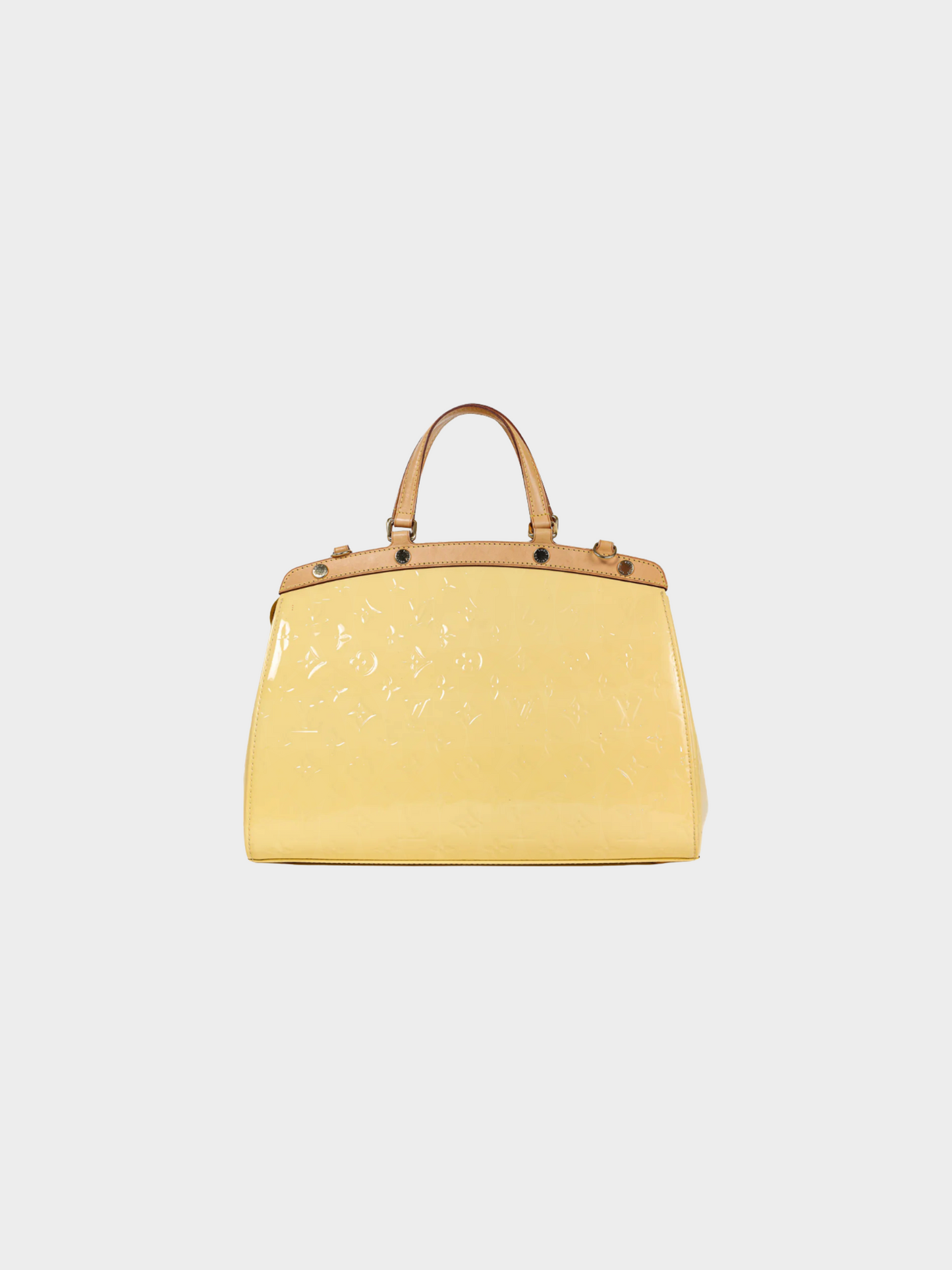 Louis Vuitton 2014 Brea MM Yellow Monogram Vernis Leather Tote