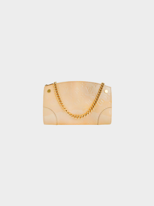 Louis Vuitton 2015 Santa Monica Beige Monogram Vernis Leather Clutch