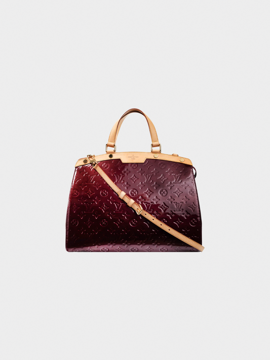 Louis Vuitton 2012 Berry Brea GM Rouge Fauviste Monogram Vernis Leather Tote