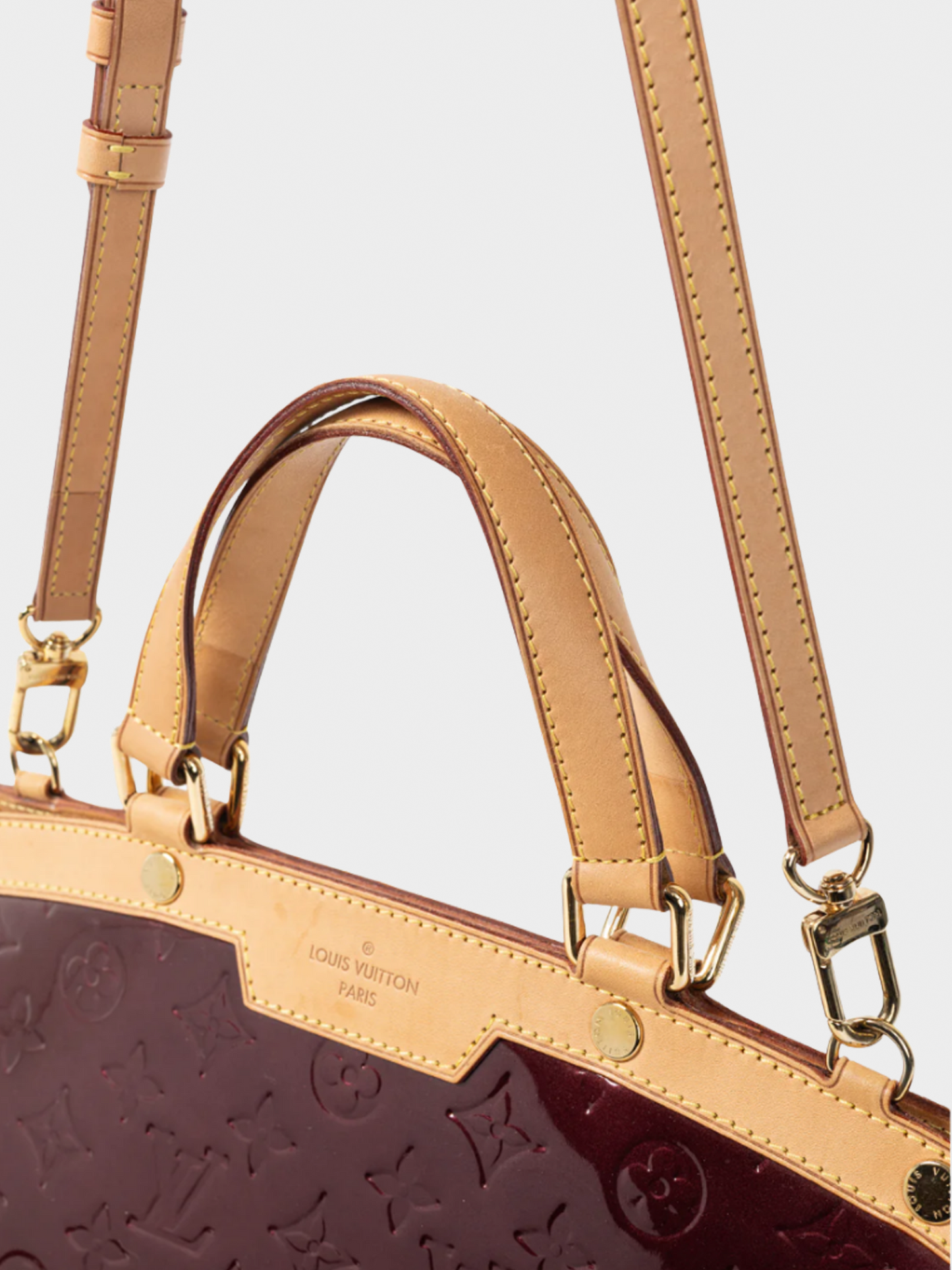 Louis Vuitton 2012 Berry Brea GM Rouge Fauviste Monogram Vernis Leather Tote