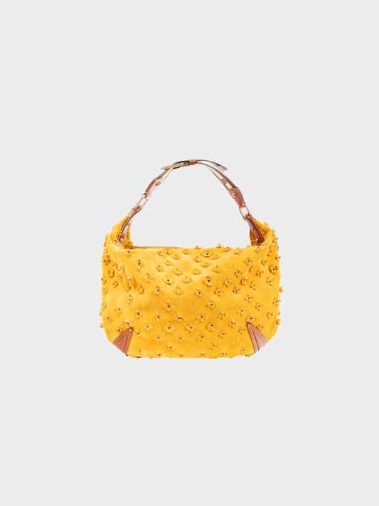 Louis Vuitton SS 2006 Onatah Fleurs GM Mais Suede Hobo Bag