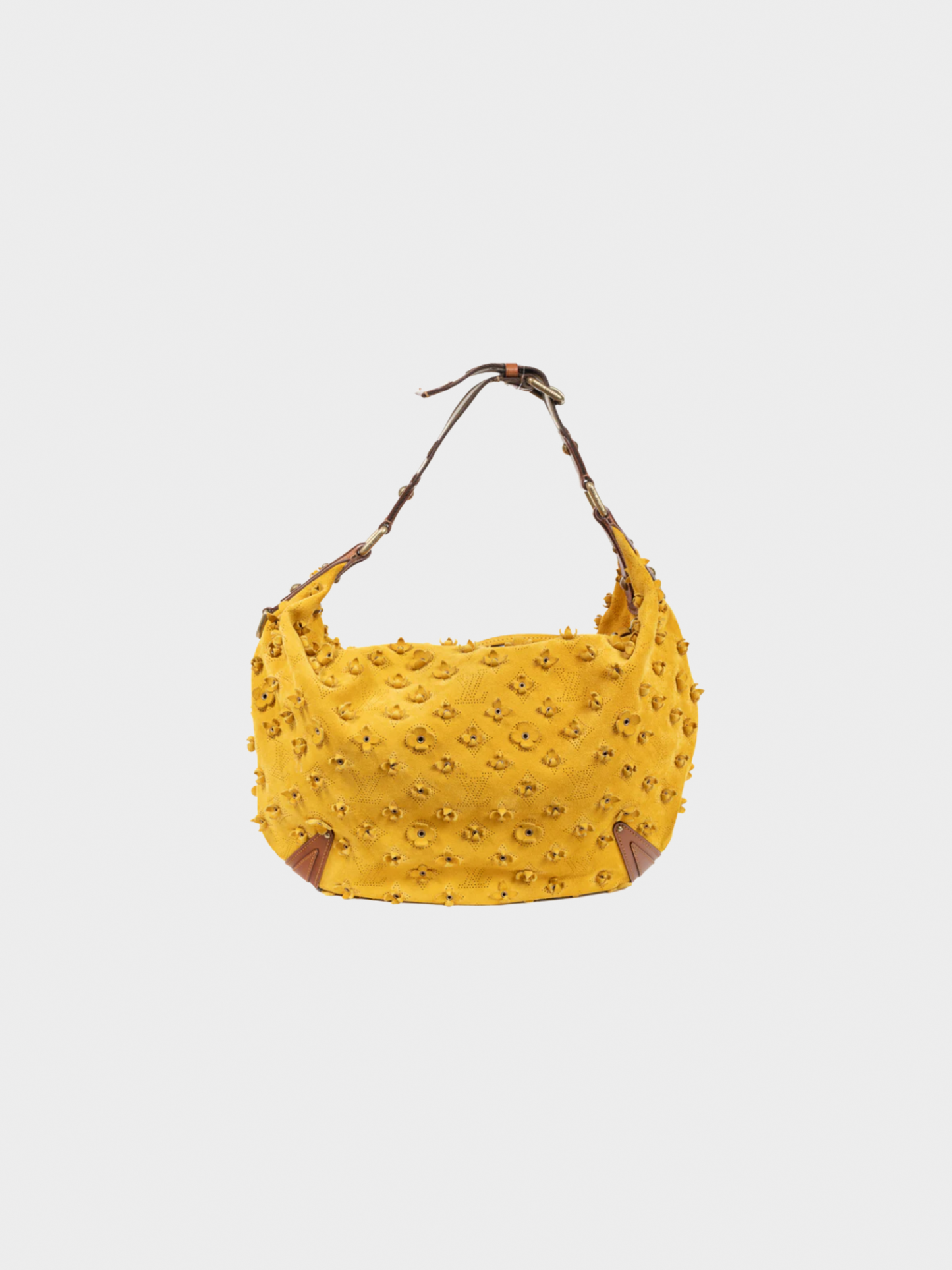 Louis Vuitton SS 2006 Onatah Fleurs GM Mais Suede Hobo Bag