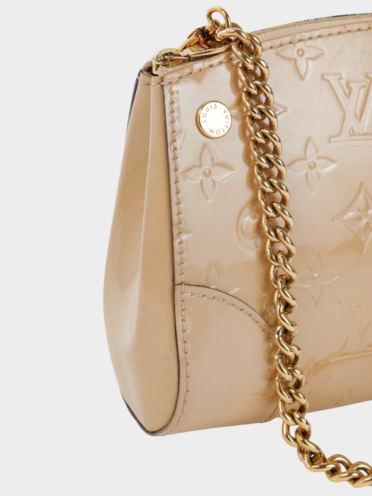 Louis Vuitton 2015 Santa Monica Beige Monogram Vernis Leather Clutch