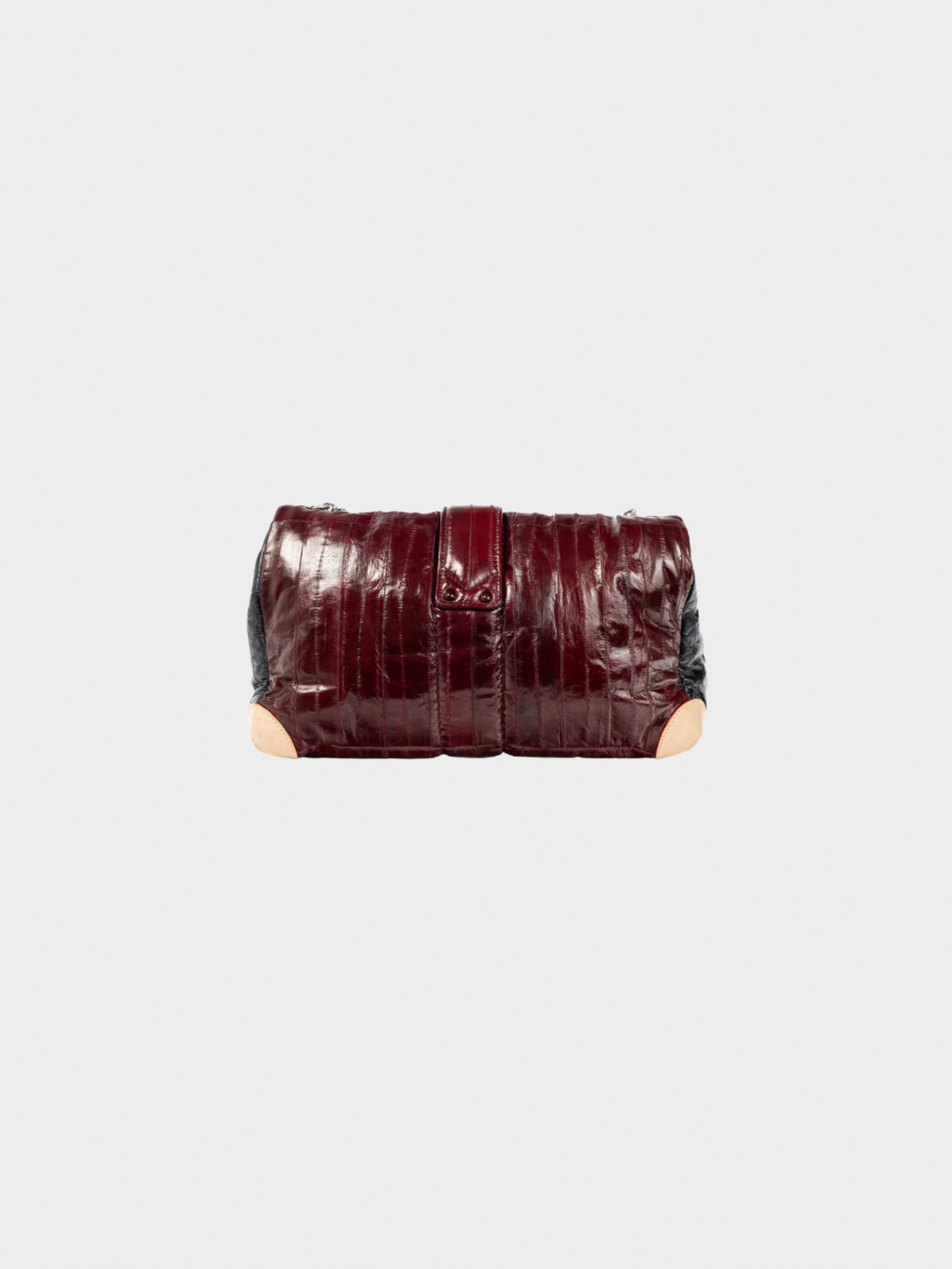 Louis Vuitton SS 2015 Runway Cloud Clutch GM Burgundy Eelskin Foldover Bag