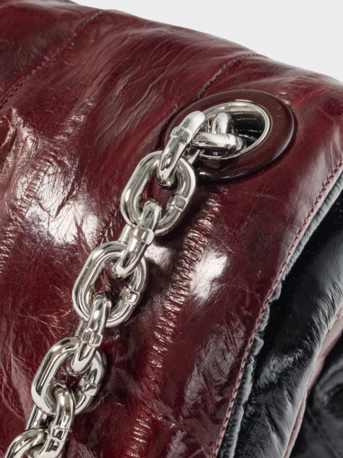 Louis Vuitton SS 2015 Runway Cloud Clutch GM Burgundy Eelskin Foldover Bag